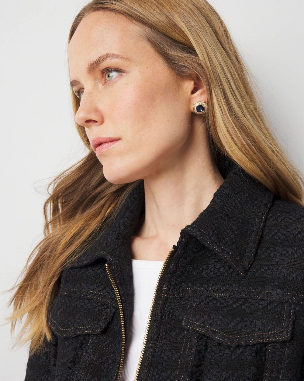 Blue Crystal Stud Earrings