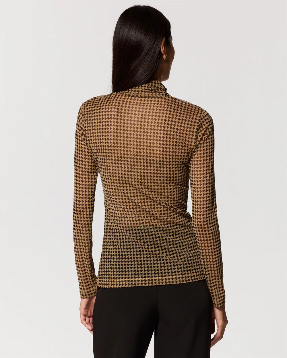 Long Sleeve Mesh Turtleneck click to view larger image.