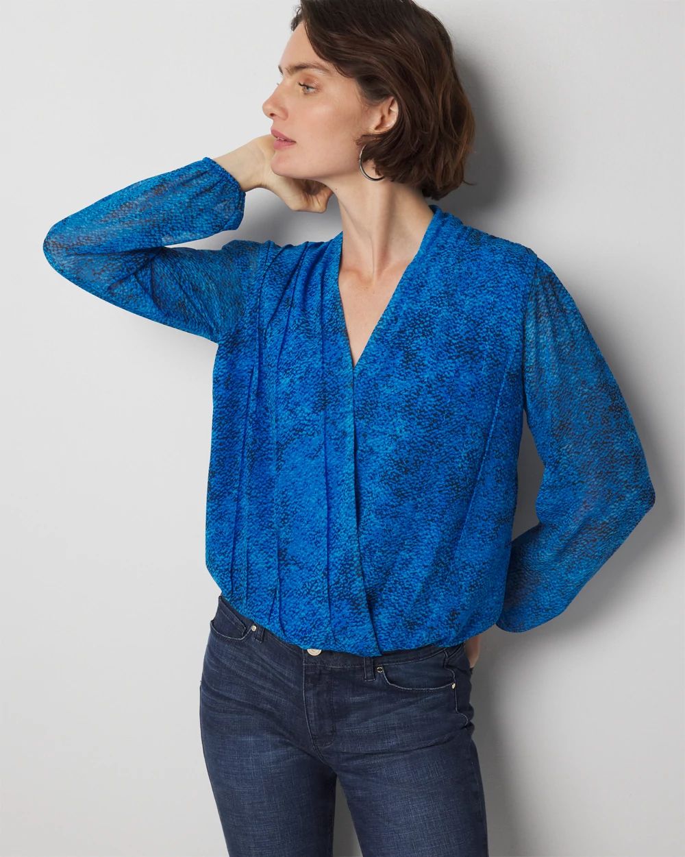 Cross Front Pleated Blouse