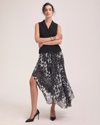 Asymmetrical Hem Midi Skirt