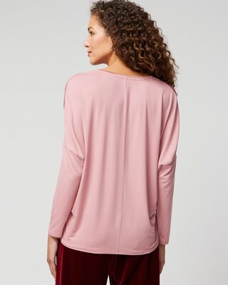 Woven Front Long Sleeve Tee