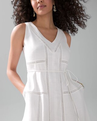 White Linen Midi Dress