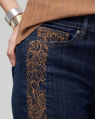 Mid-Rise Everyday Soft Denim™ Embellished Girlfriend Jeans click to view larger image.