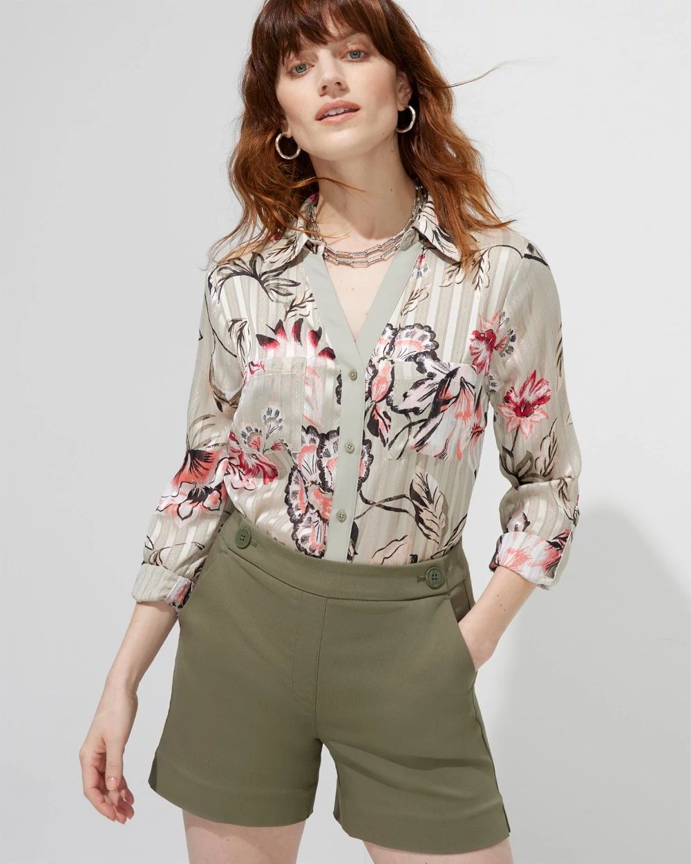 Outlet WHBM Shadow Stripe Shirt