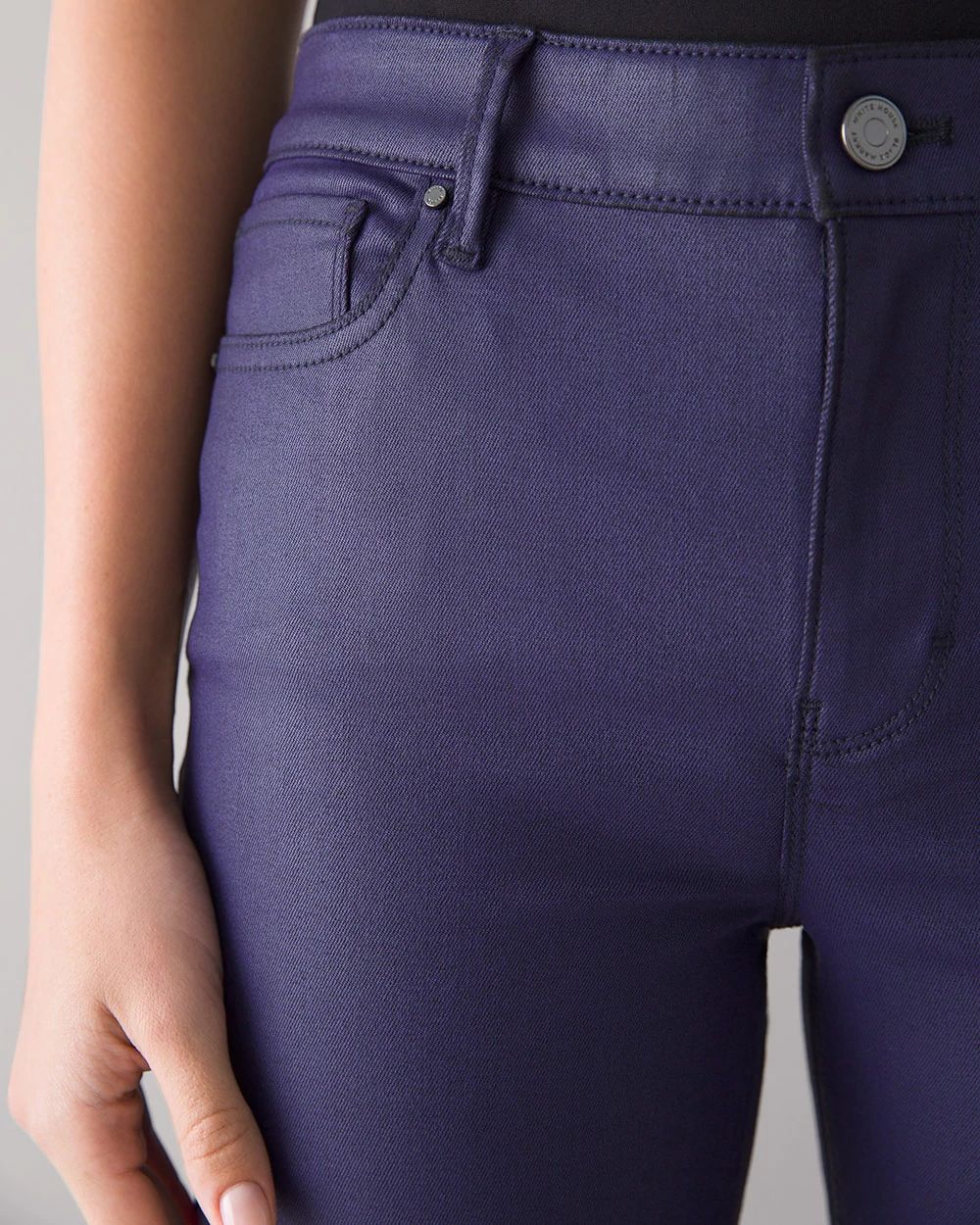 Curvy-Fit High Rise Coated Skinny Jeans
