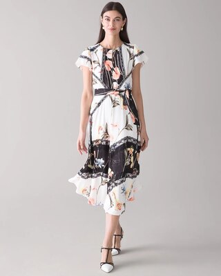 Floral & Lace Midi Dress