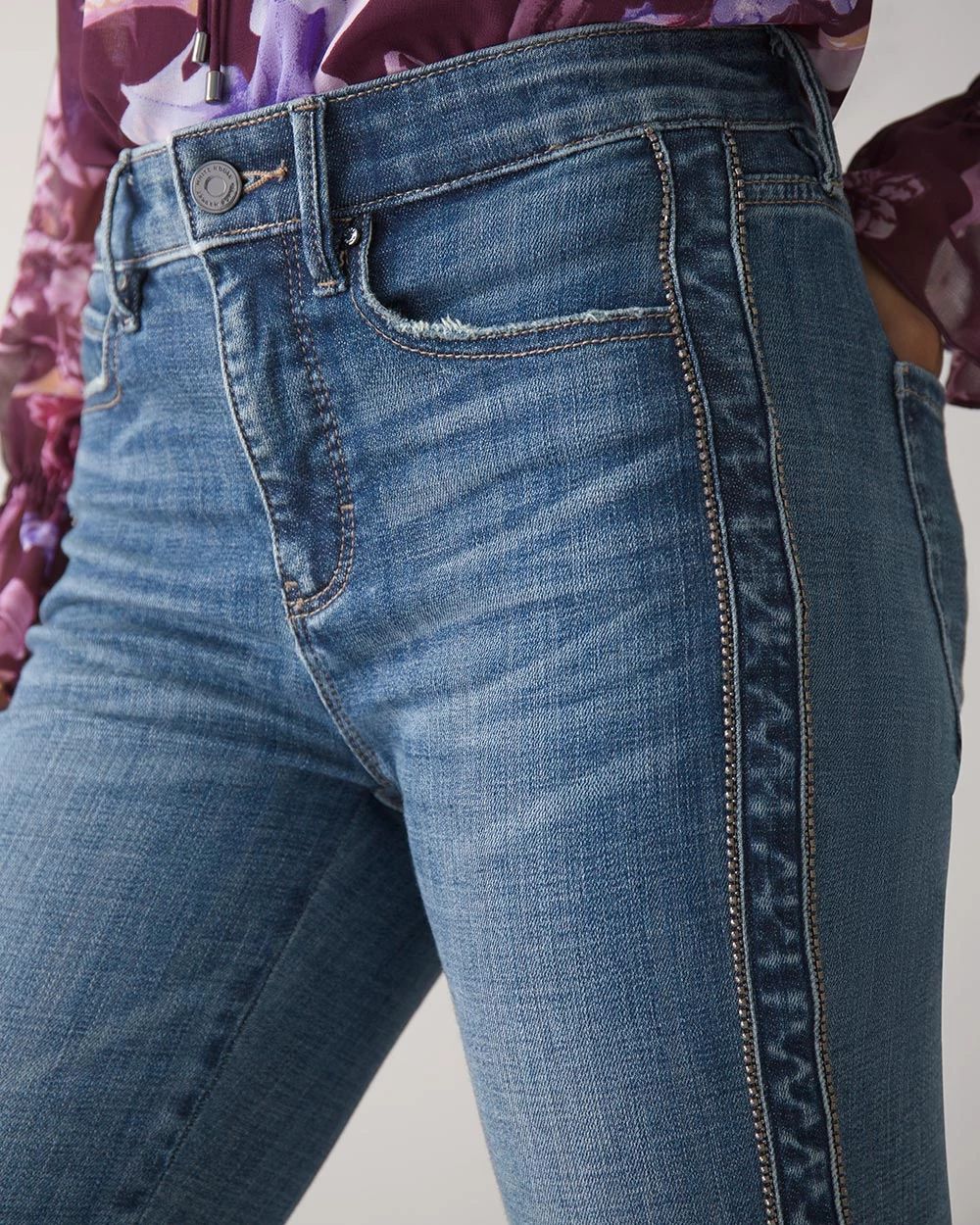 Petite High-Rise Everyday Soft Denim™ Novelty Side Stripe Slim Ankle Jeans