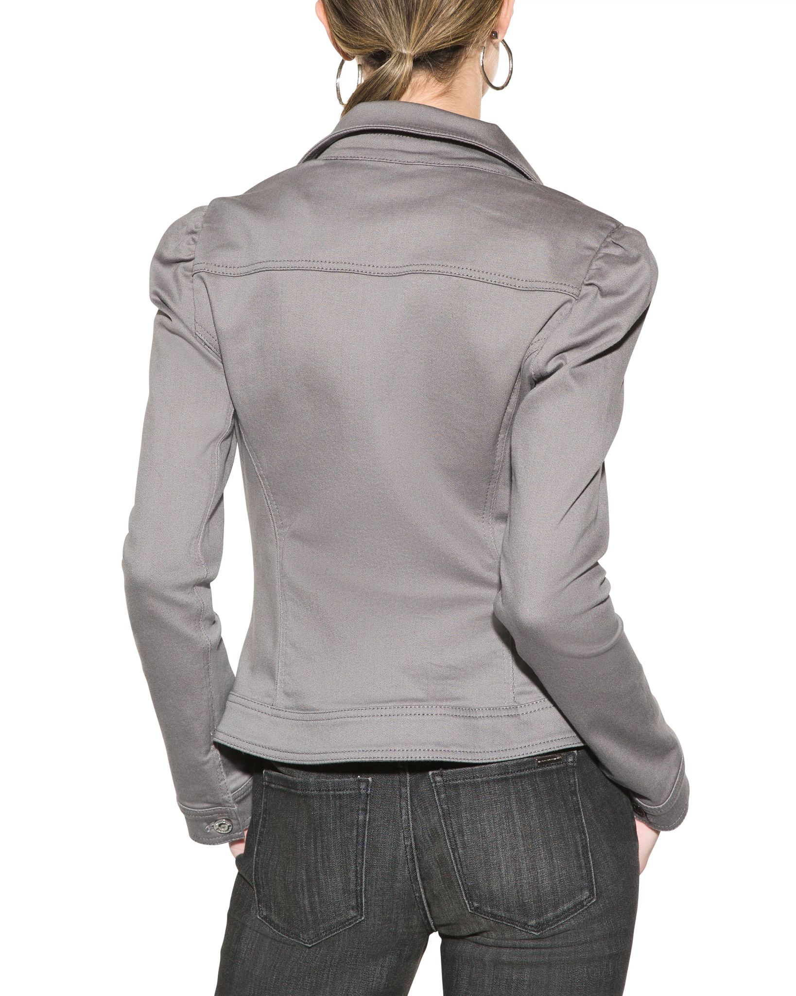 Outlet WHBM Puff-Shoulder Denim Jacket