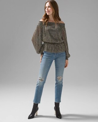 High-Rise Everyday Soft Denim™ Destructed Straight Jeans
