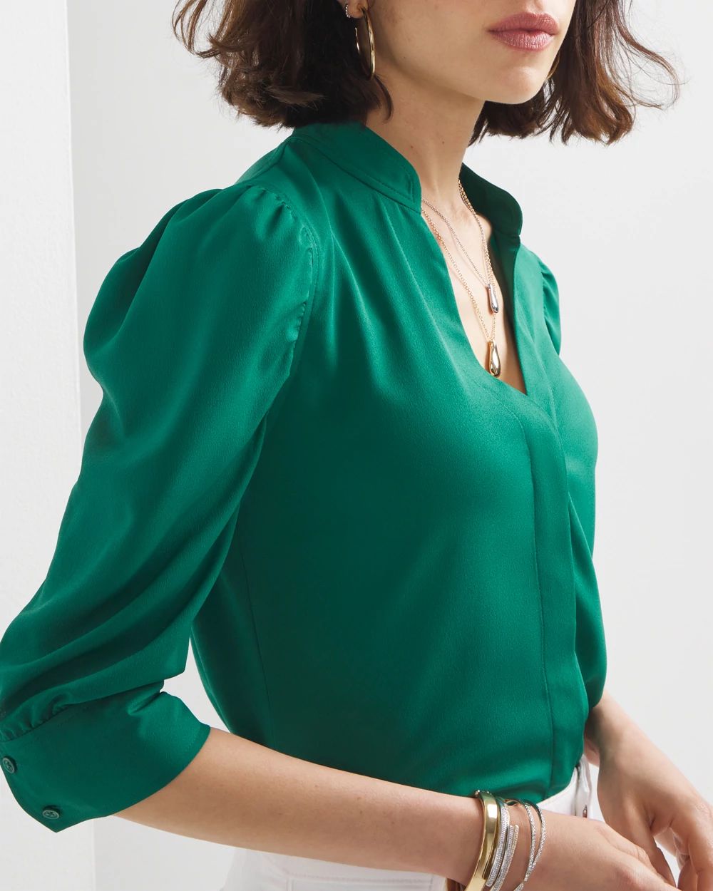 Ruched Sleeve Shirt