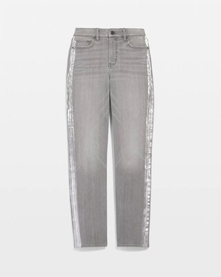 Foil Stripe Straight Jeans click to view larger image.