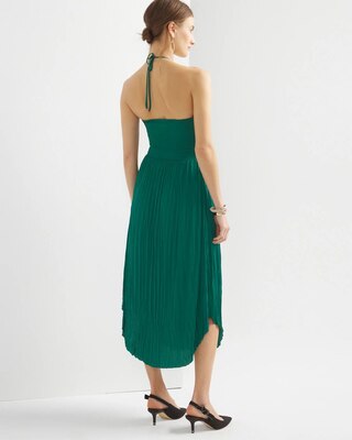 Strapless Pleated Tie-Waist Dress click to view larger image.