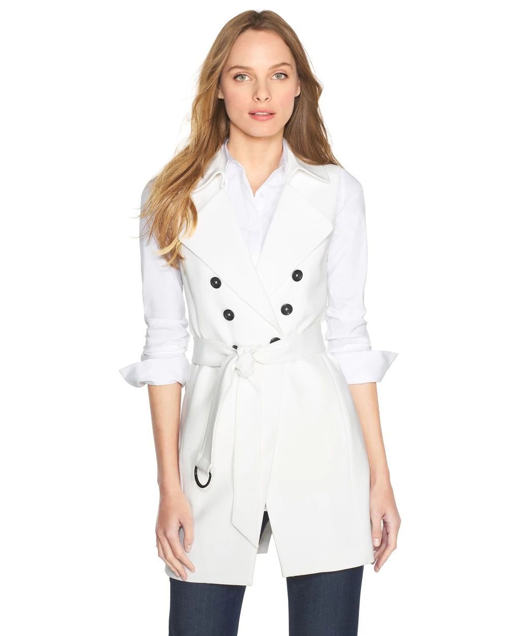 Sleeveless Double-Breasted Topper