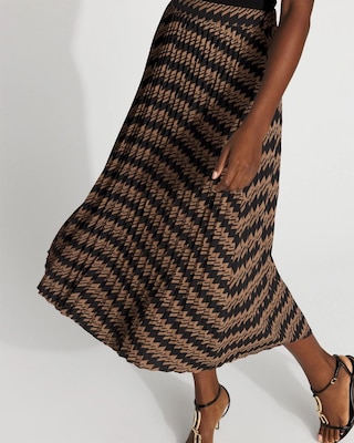 Pleated Crepe Midi Skirt click to view larger image.