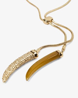 Double-Horn Pendant Necklace