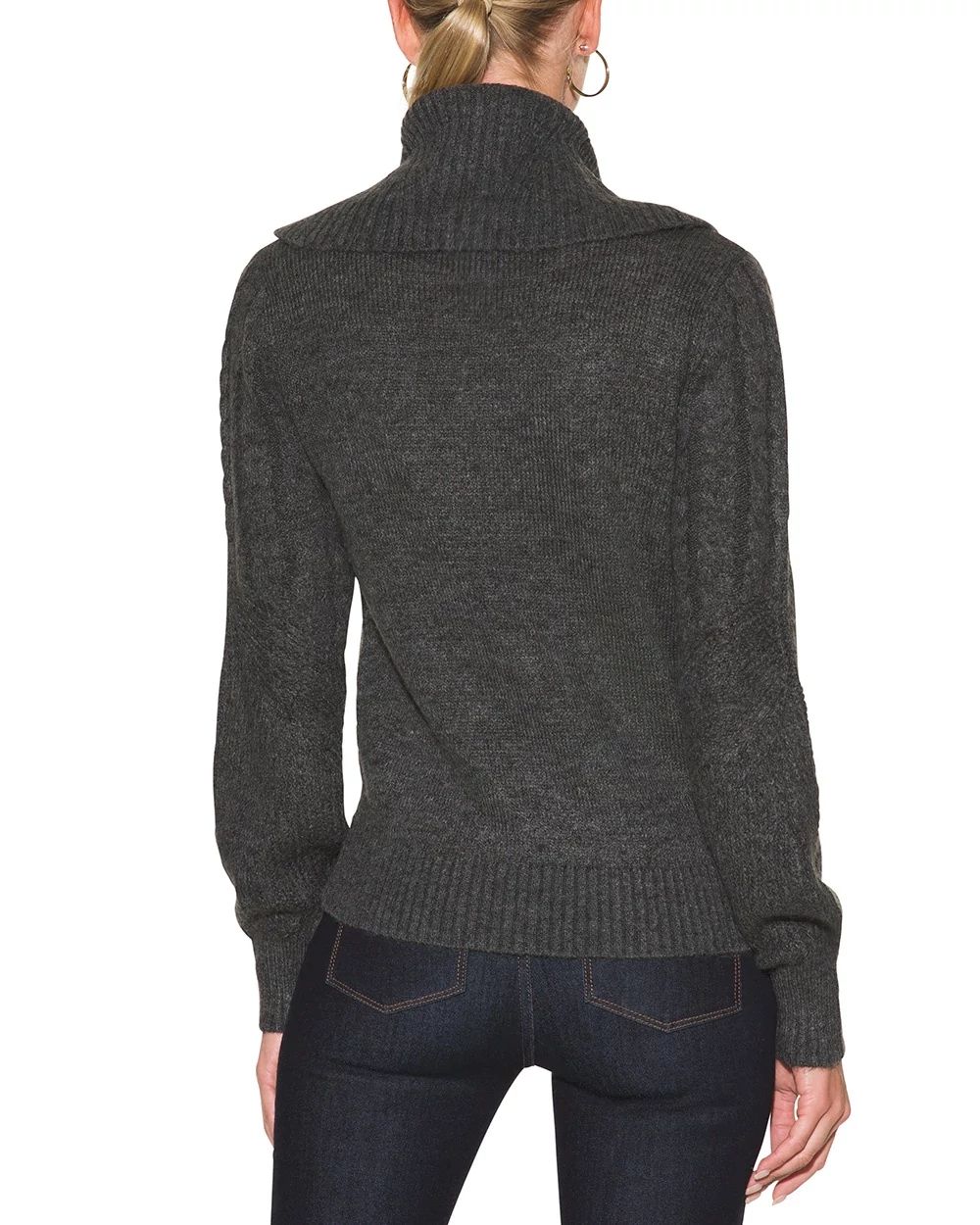 Outlet WHBM Cable-Sleeve Cowl-Neck Pullover
