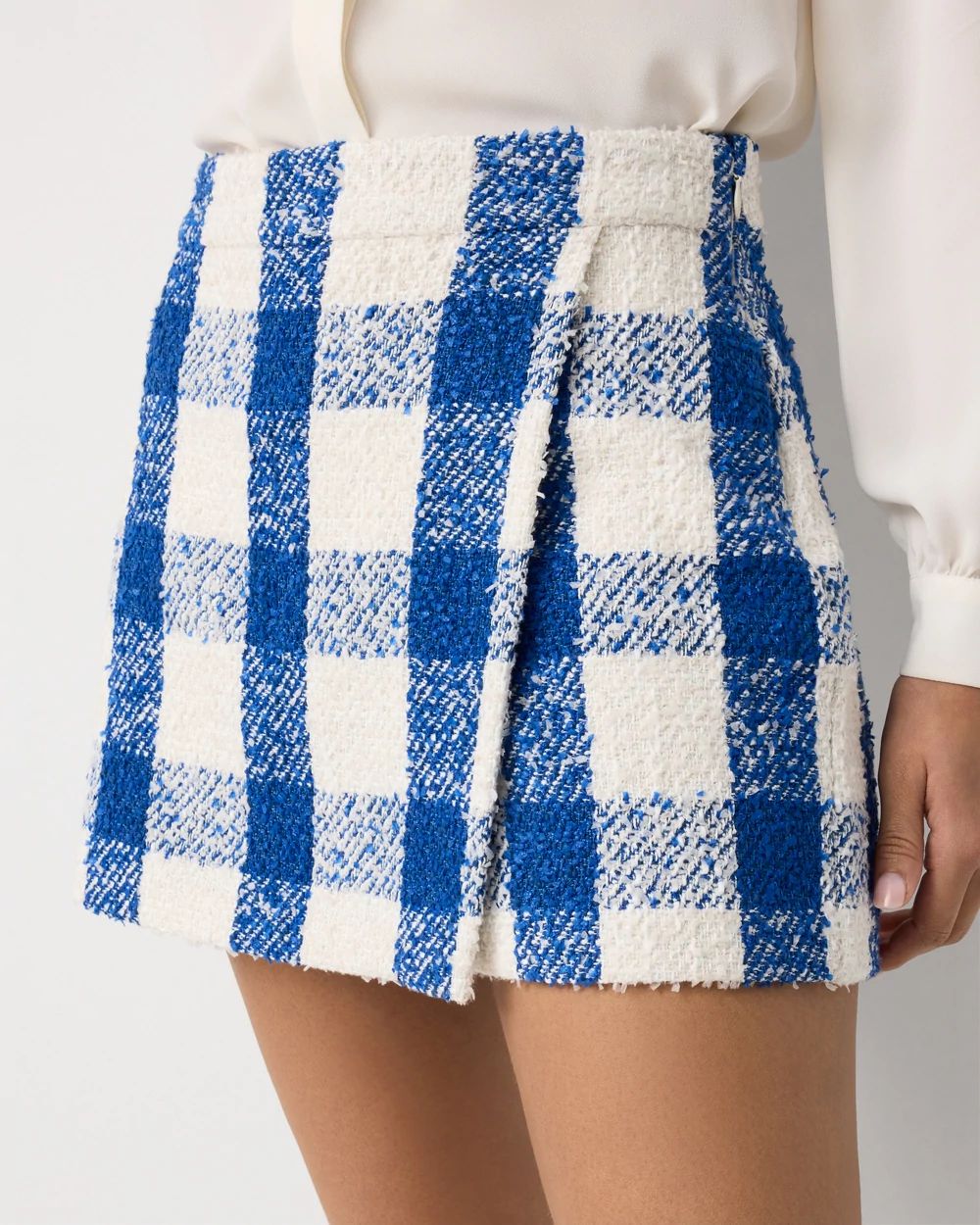 Gingham Tweed Skort