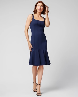 Sleeveless Seamed Mermaid Midi Dress