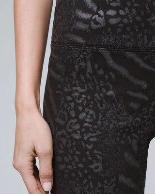 Foil-Print Denim WHBM Runway Leggings