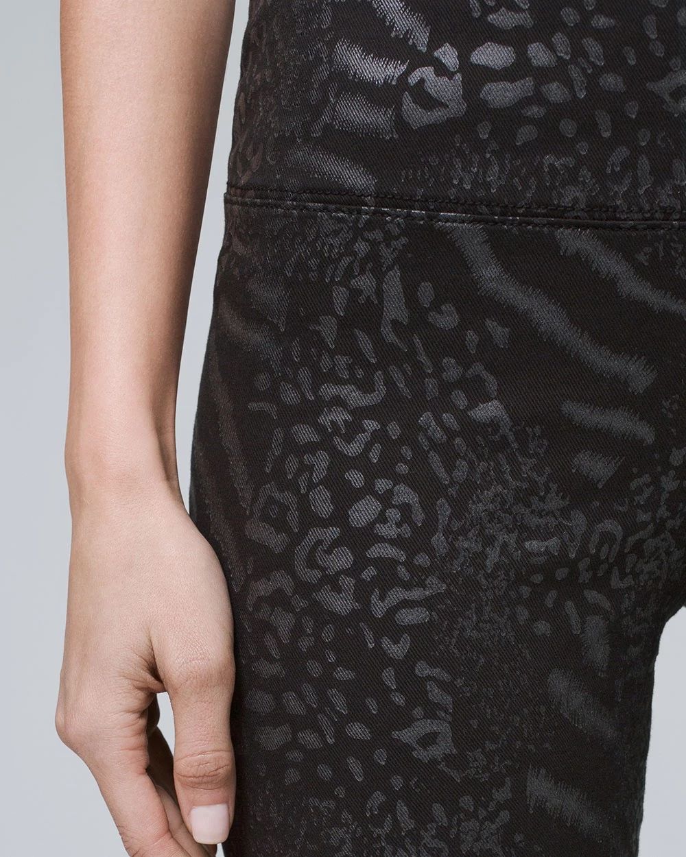 Foil-Print Denim WHBM Runway Leggings