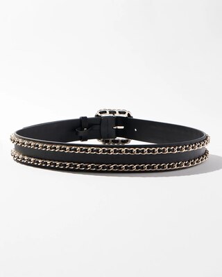 Double Chain Leather Belt