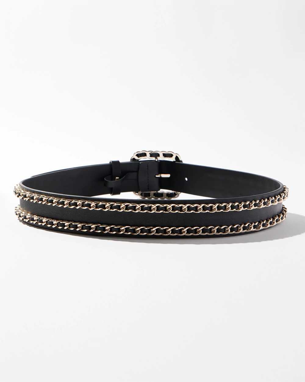 Double Chain Leather Belt click to view larger image.