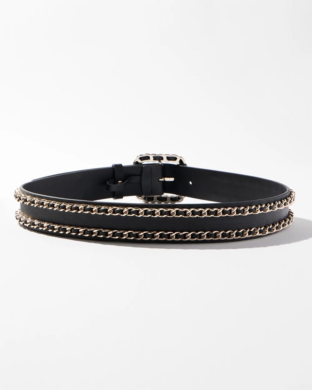 Double Chain Leather Belt click to view larger image.