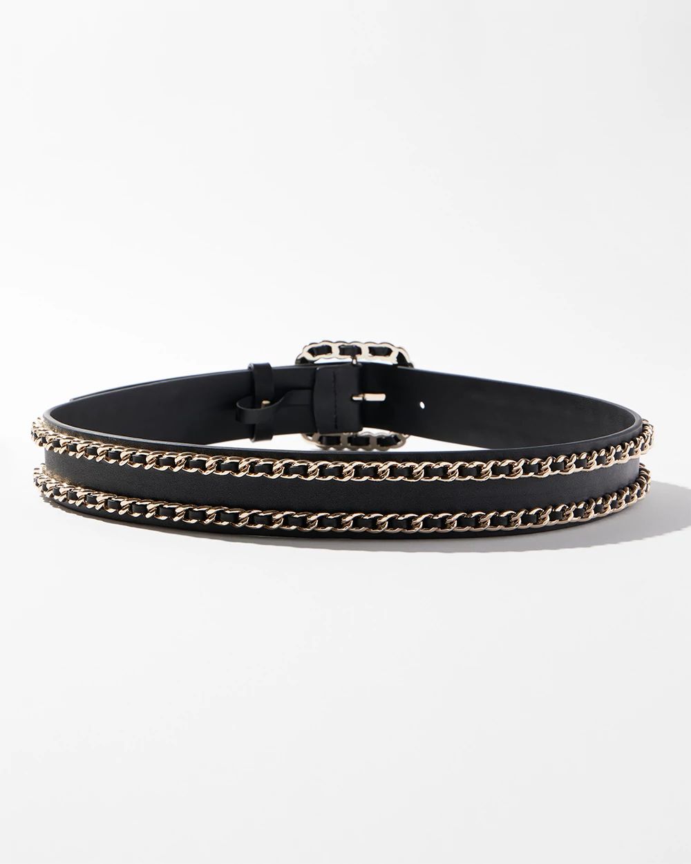 Double Chain Leather Belt