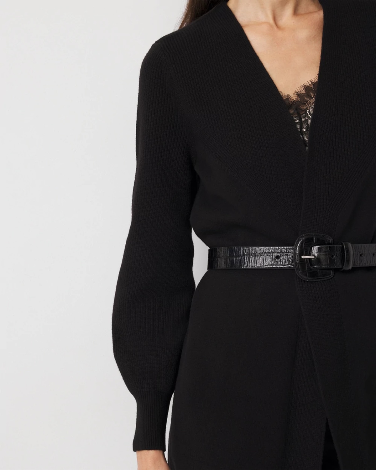 White House Black Market Convertible Scarf Cardigan Sweater In Black