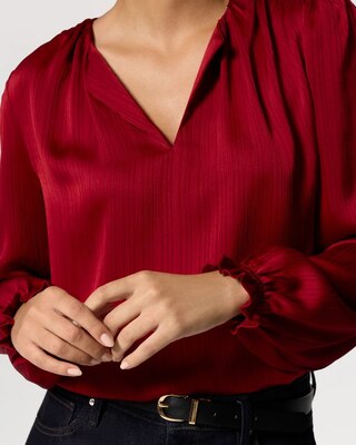 Shadow Stripe Satin Blouse click to view larger image.