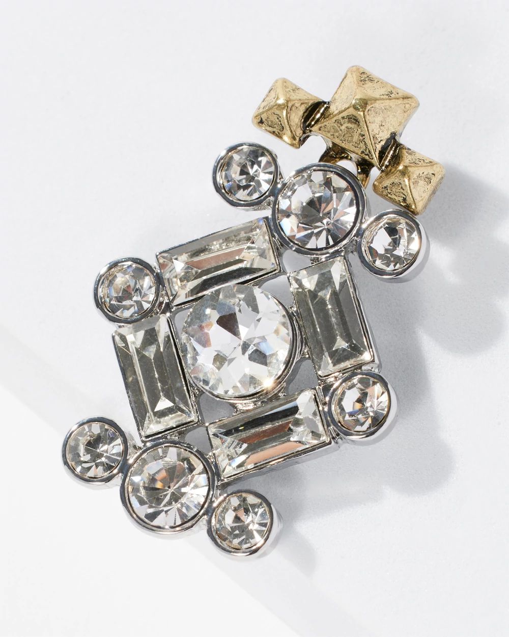 Brass Crystal Statement Earrings