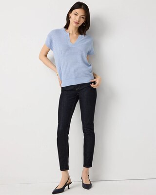 Metallic Stitch Short Sleeve Pullover click to view larger image.