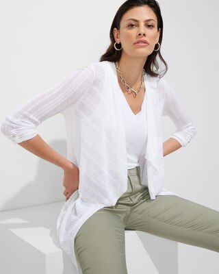 Outlet WHBM 3/4-Sleeve Airy Cascade Cardi