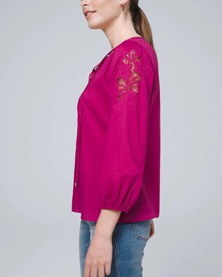 Petite Floral Cutout Top