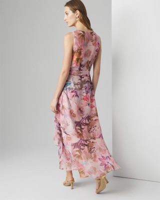 V-Neck Ruffle Wrap Dress click to view larger image.