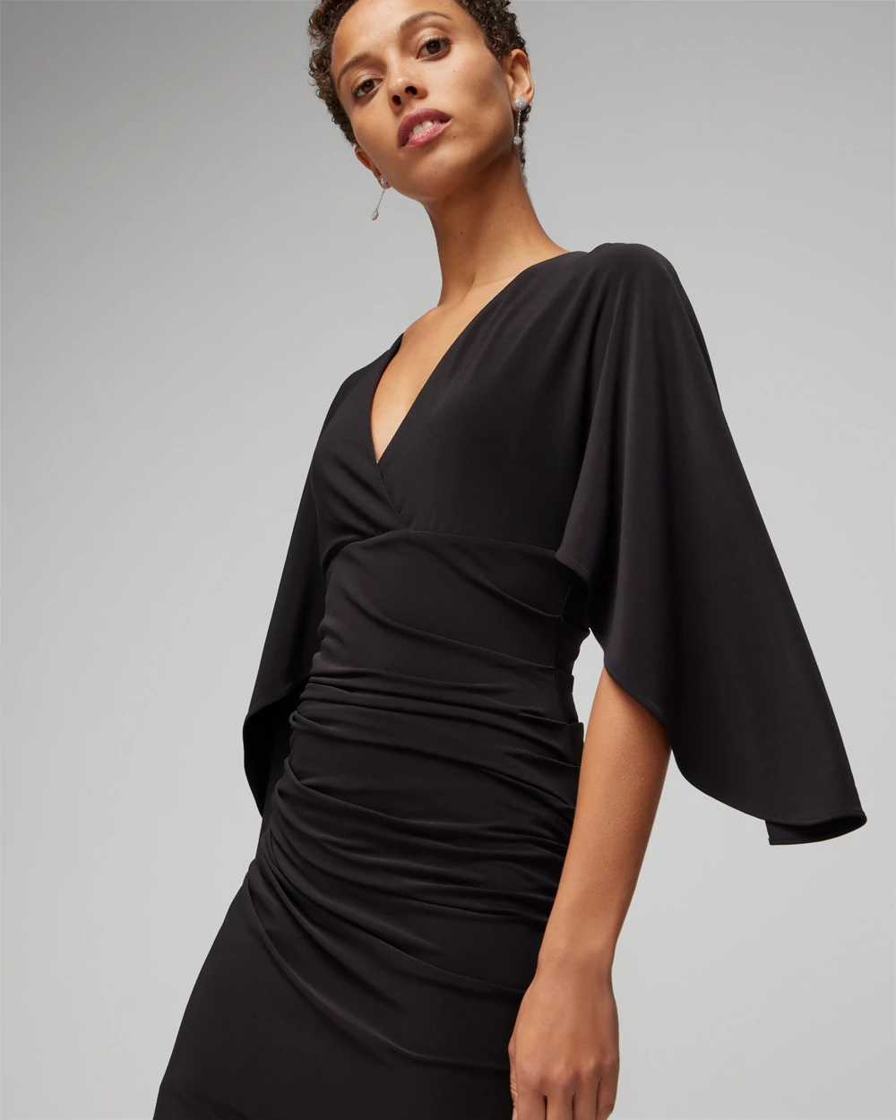 3/4 Flutter Sleeve Matte Jersey Mini Dress click to view larger image.