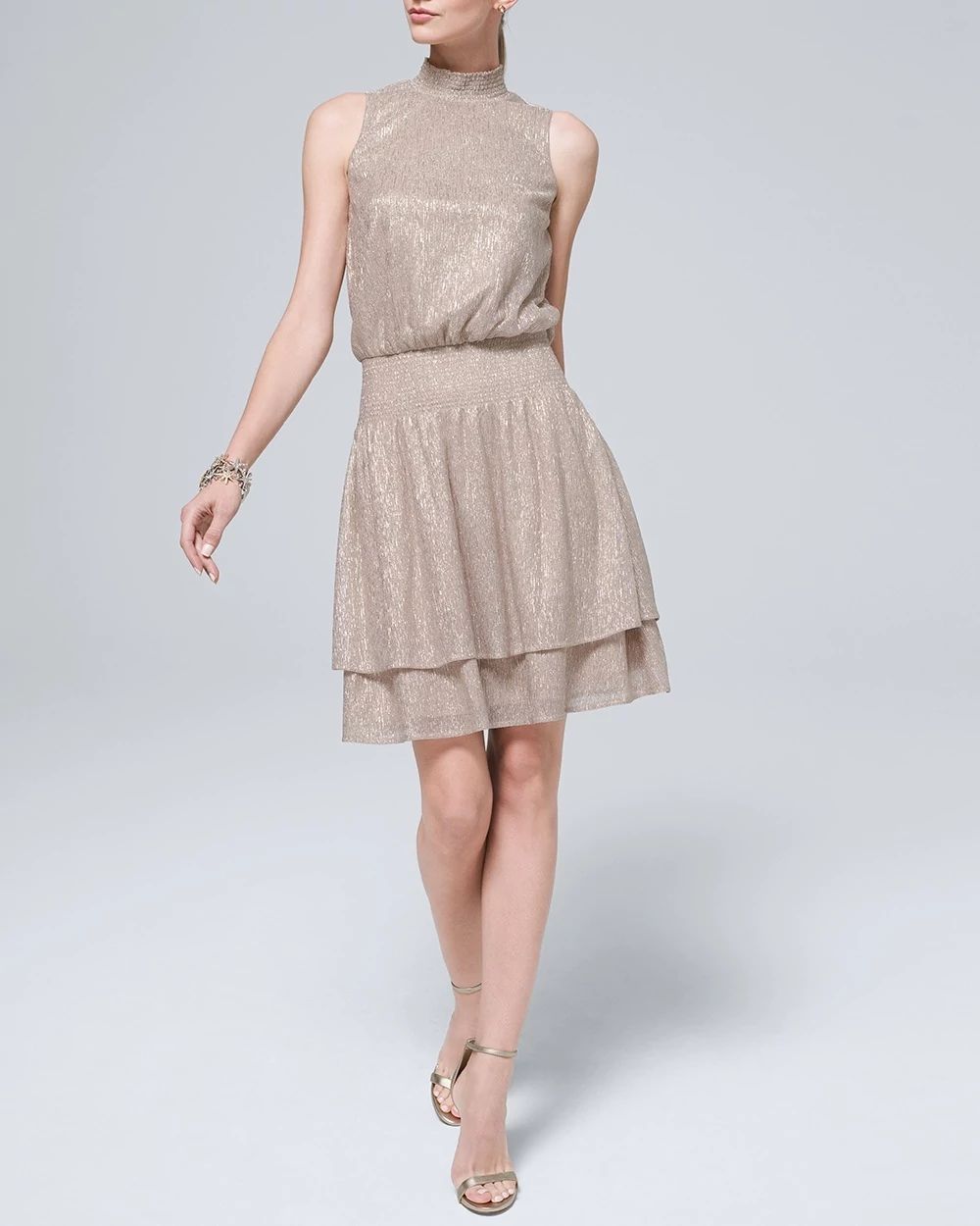 Petite Shimmer Blouson Dress