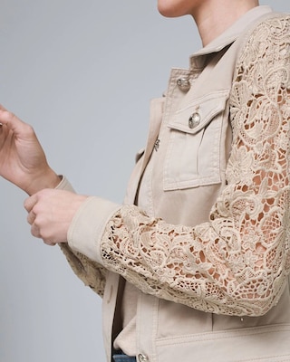 Lace-Sleeve Utility Jacket