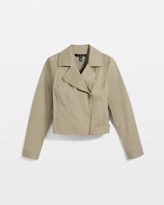 Cotton-Stretch Moto Jacket click to view larger image.