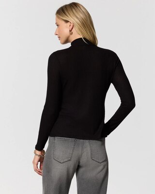 Ribbed Mockneck Long Sleeve Top click to view larger image.