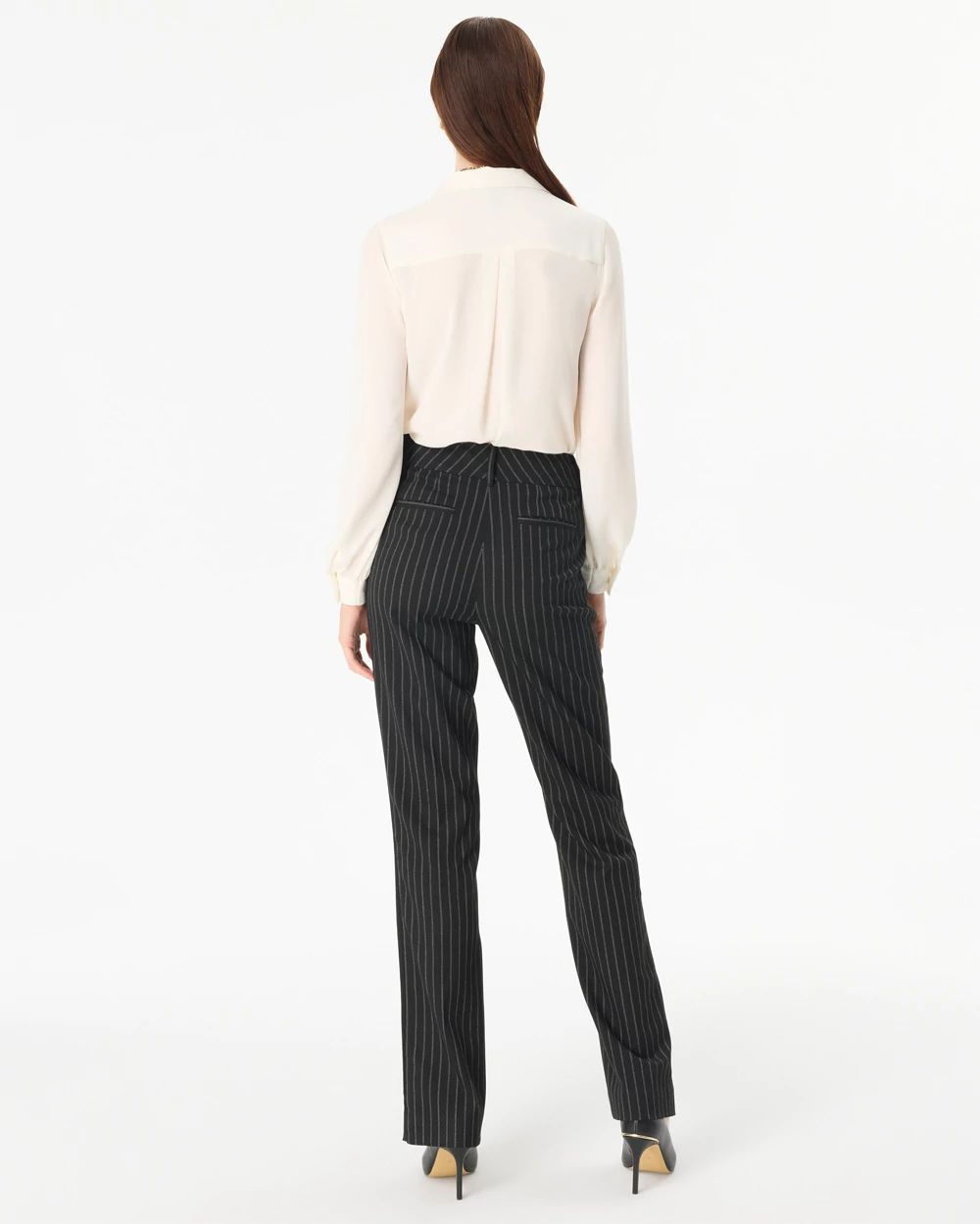 Pinstripe High-Rise Riley Trouser click to view larger image.