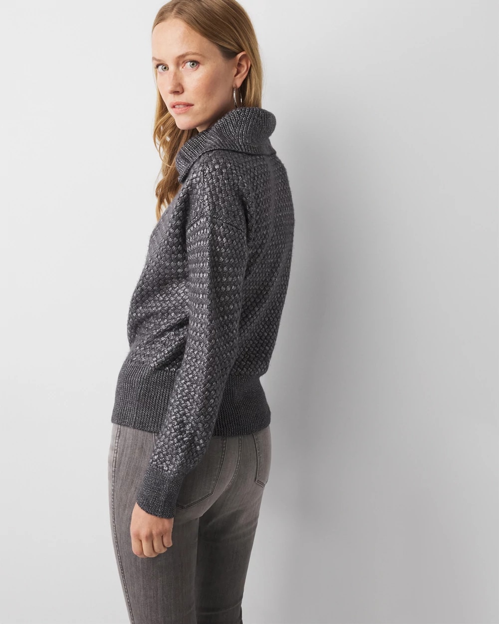 Metallic Half Zip Pullover