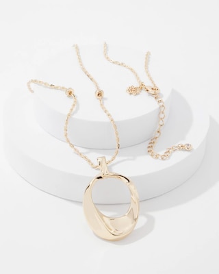 Gold Twisted Pendant Necklace click to view larger image.