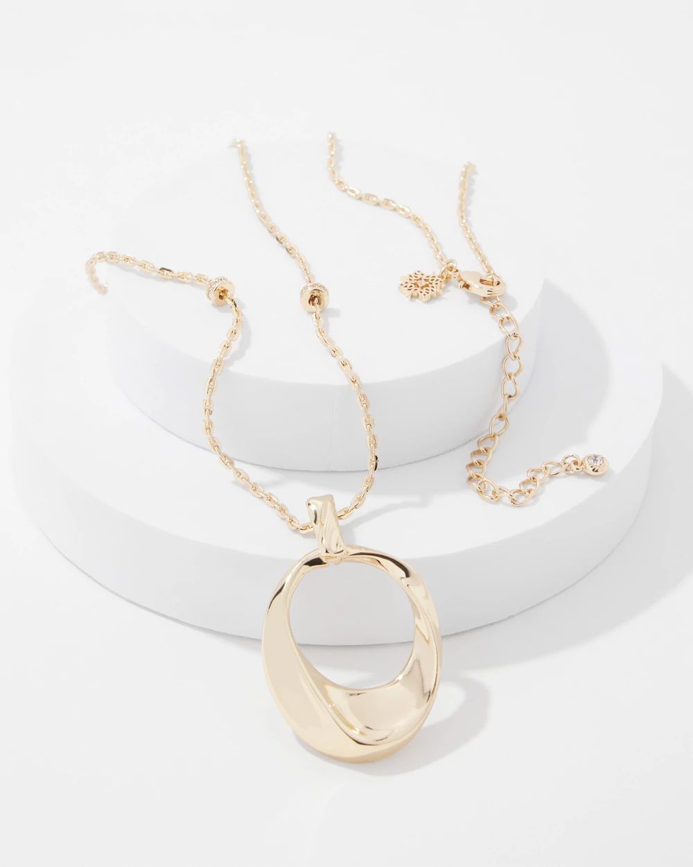 Gold Twisted Pendant Necklace