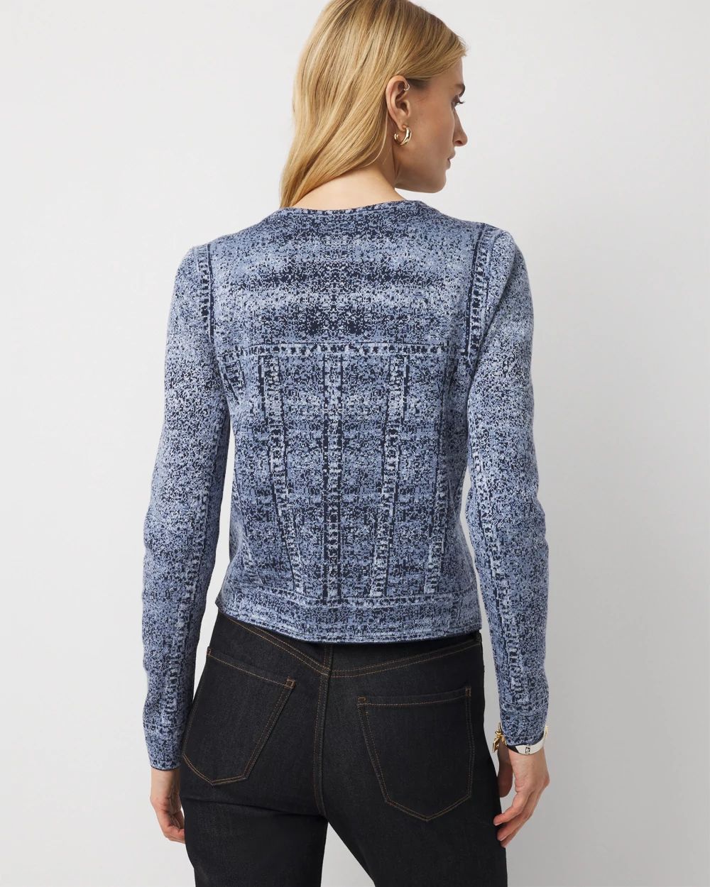 Denim Print Cardigan