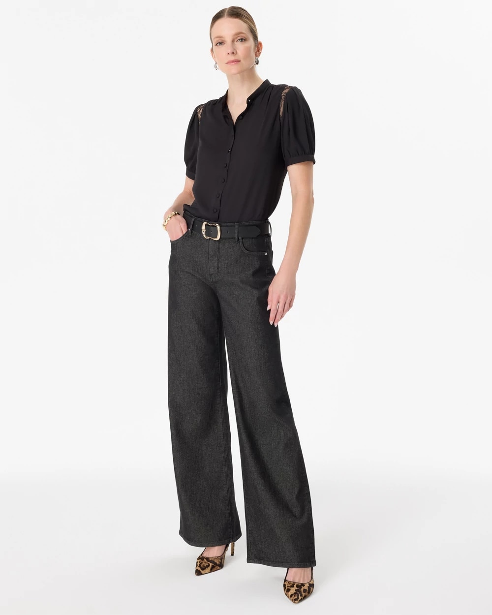 Lace Inset Crepe Blouse