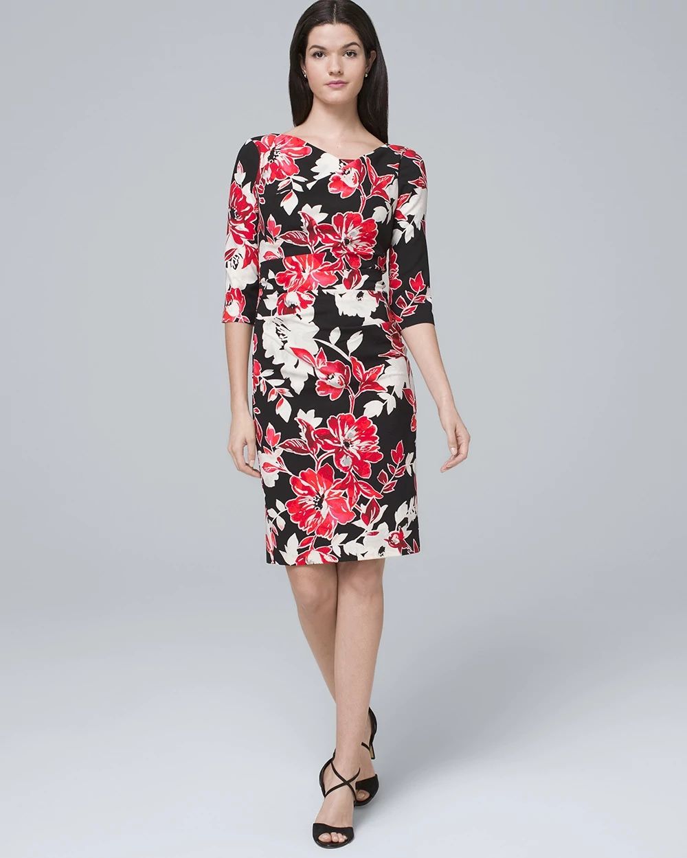 White house black market black floral dress deals