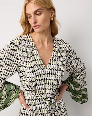 Flutter Sleeve Crepe Dress click to view larger image.