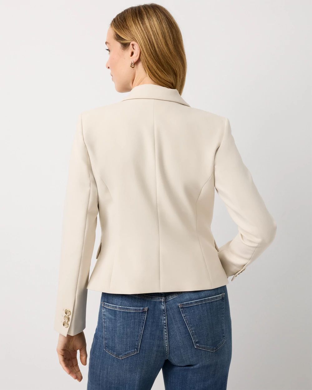 WHBM® Cropped One-Button Blazer click to view larger image.