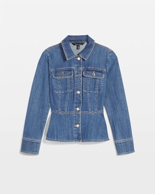 Denim Peplum Jacket click to view larger image.
